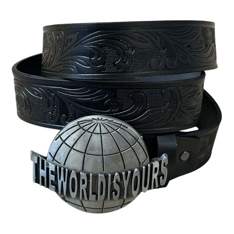 0345 - Worldwide Globe Buckle Belt
