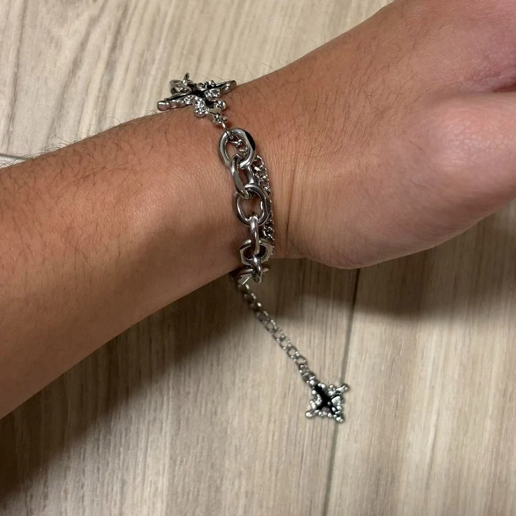 0427 - Black Cross Layered Bracelet - Image 4