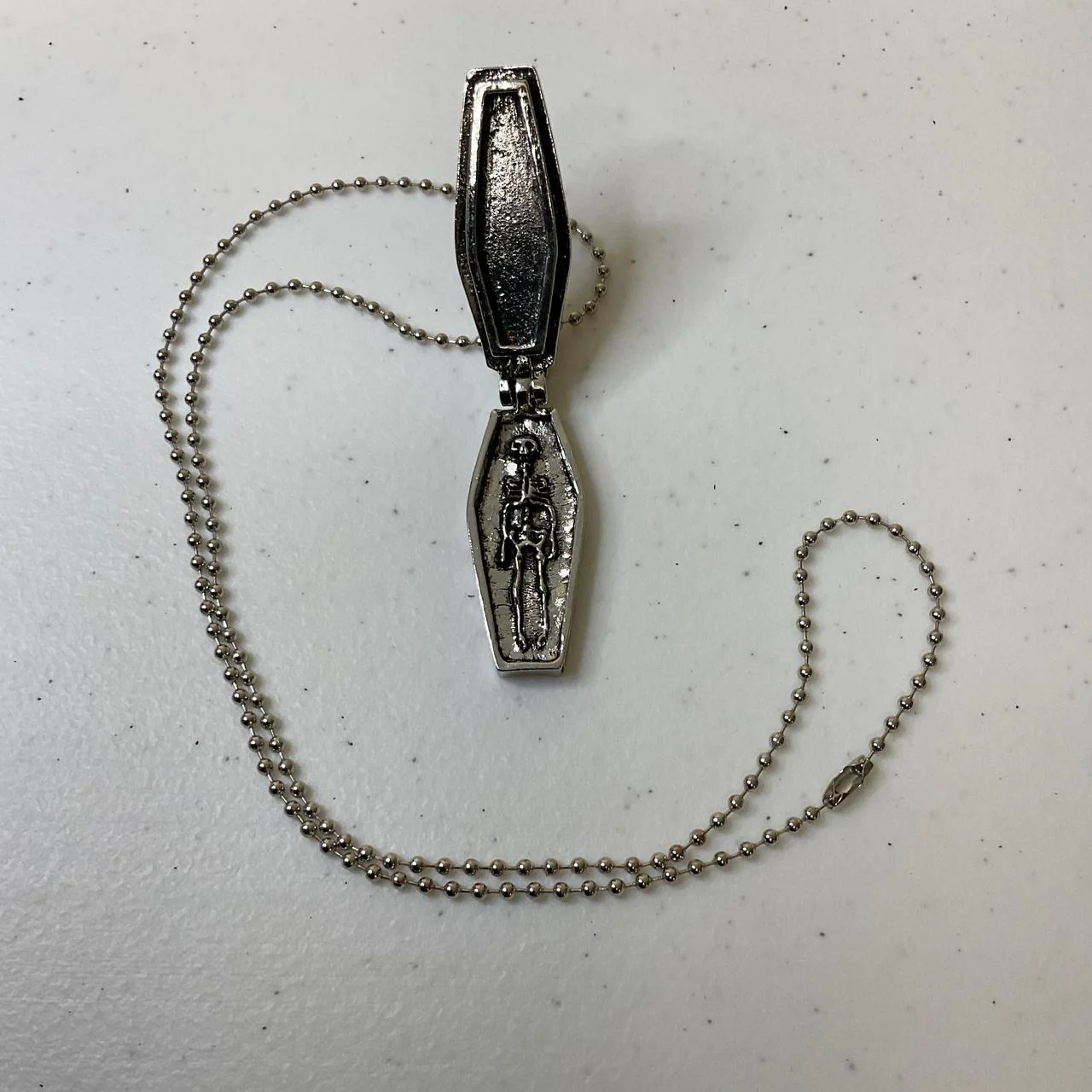 0593 - Black Cross Coffin Skeleton Chain - Image 2