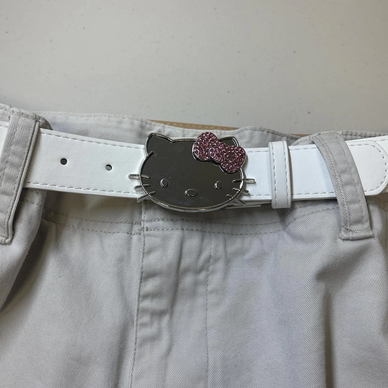 0617 - Rhinestone Hello Kitty Belt (white) - Image 5