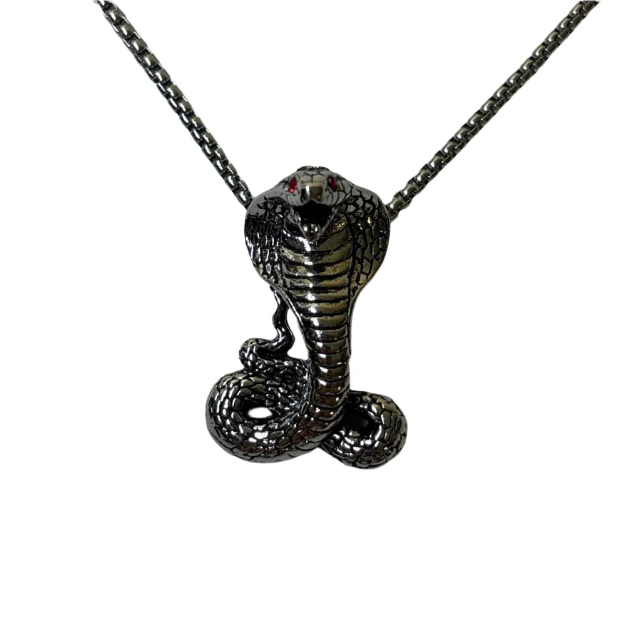 0618 - Cobra Serpent Red Eyes Necklace