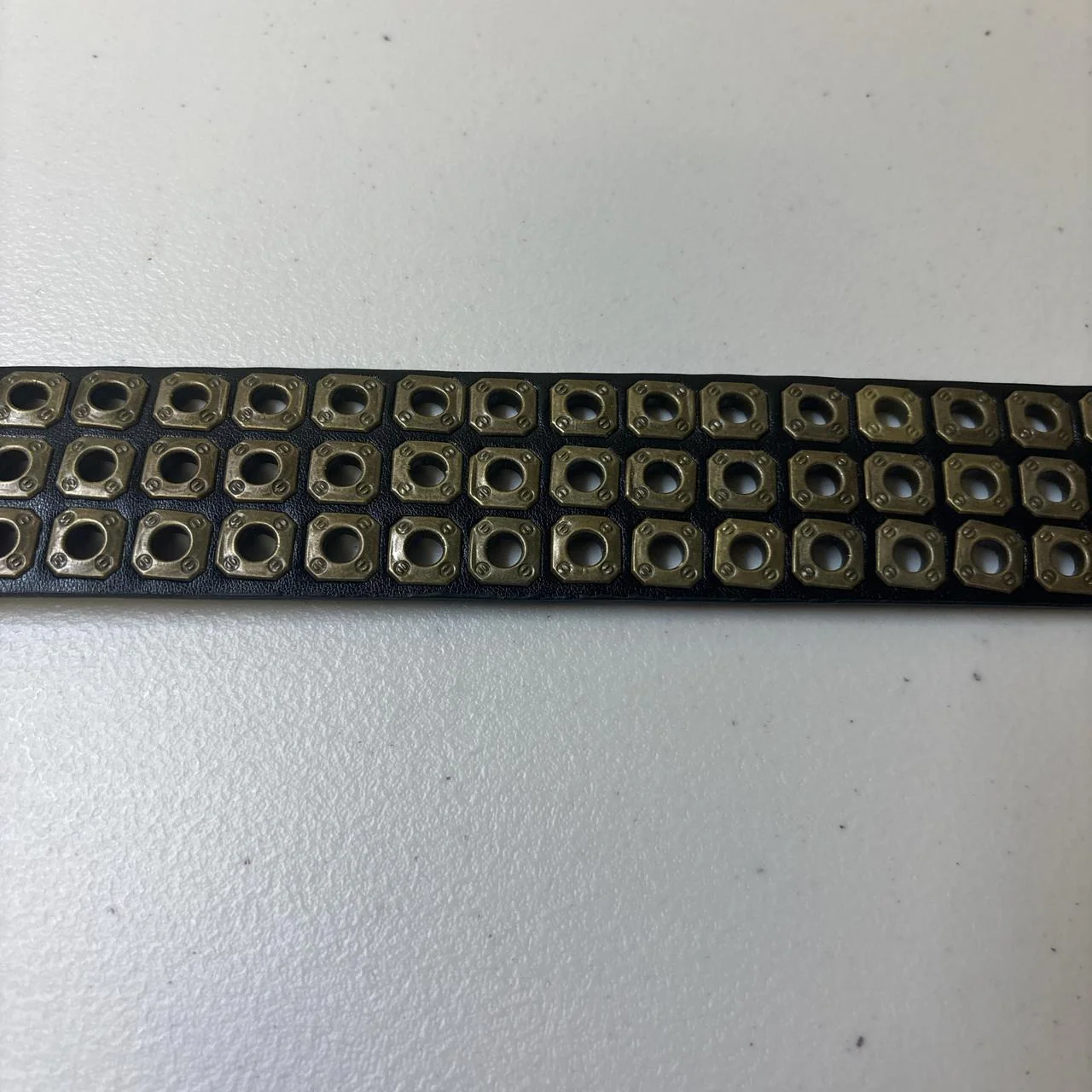 0619 - Rustic Triple Grommet Steampunk Belt - Image 4