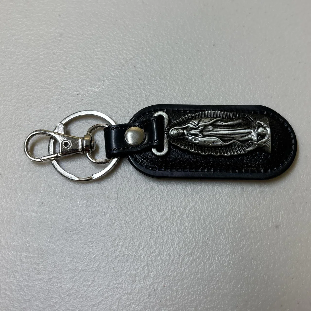 0630 - Virgin Mary Leather Keychain - Image 2