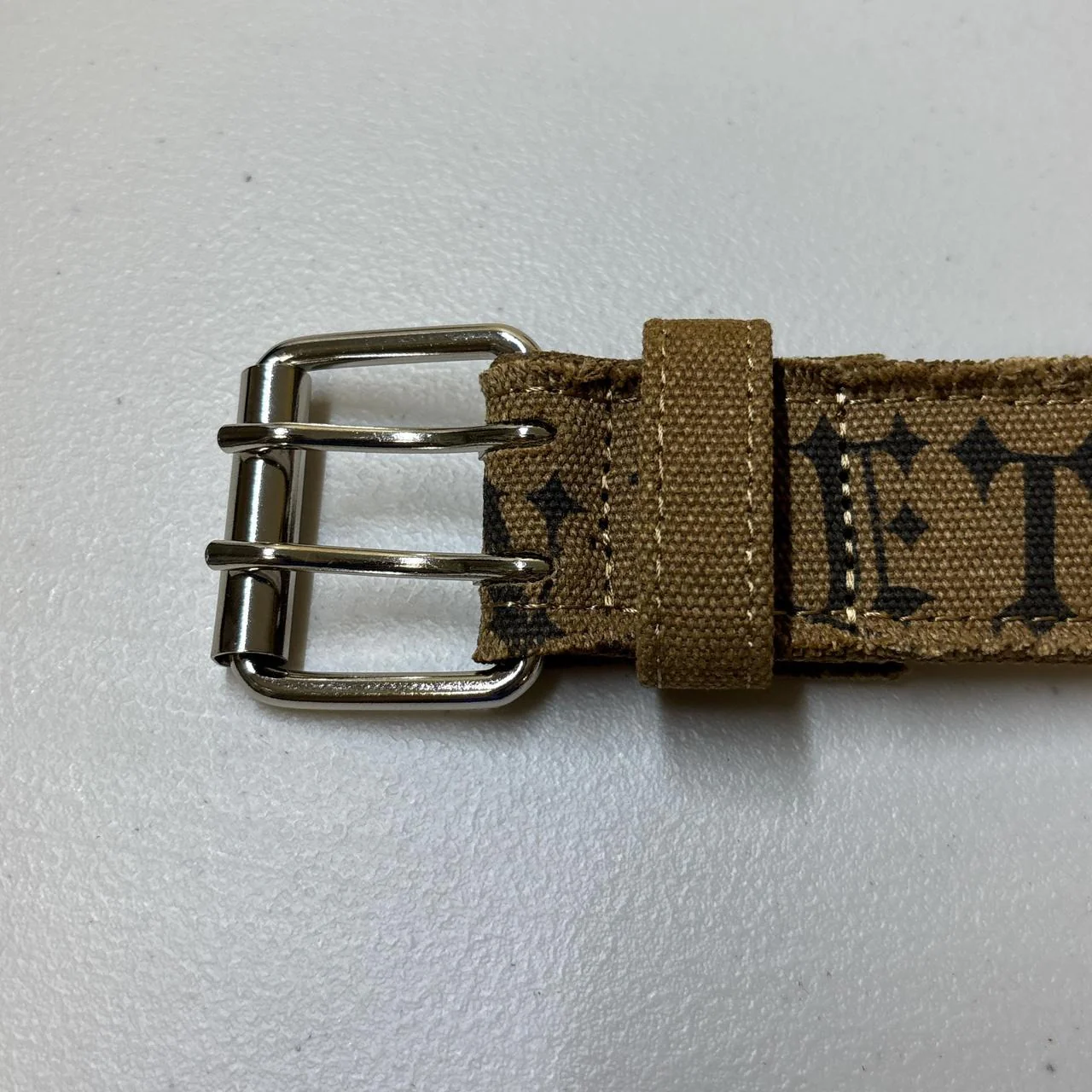 0669 - Tan Graffiti Letters Distressed Belt - Image 4
