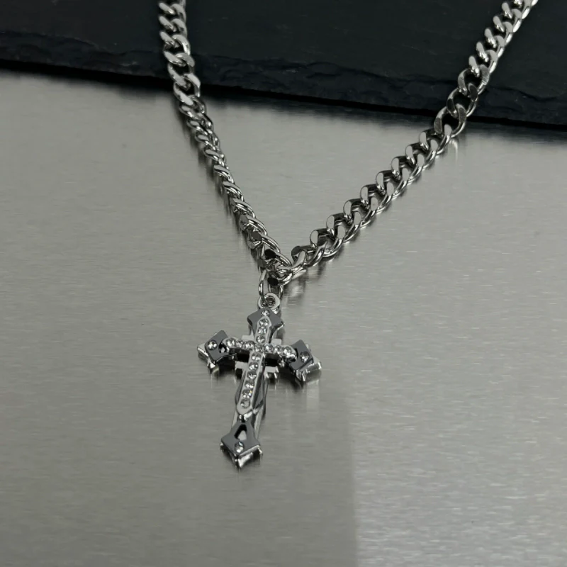 3D Shining Cuban Cross Necklace - Image 2