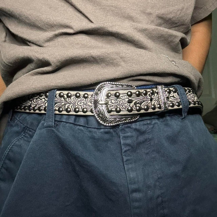 0068 - Gothic Studded Belt (cement gray) - Image 3