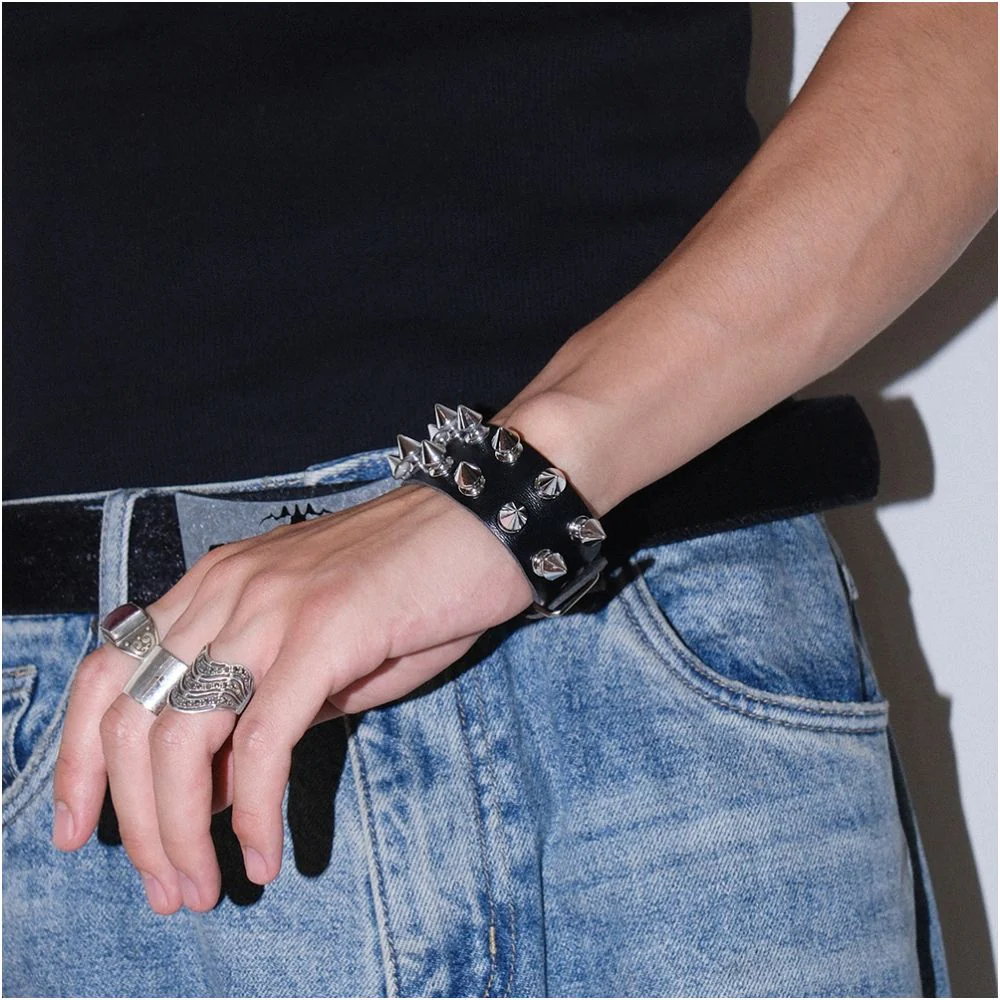 Anarchy Spike Cuff Bracelet - Image 9