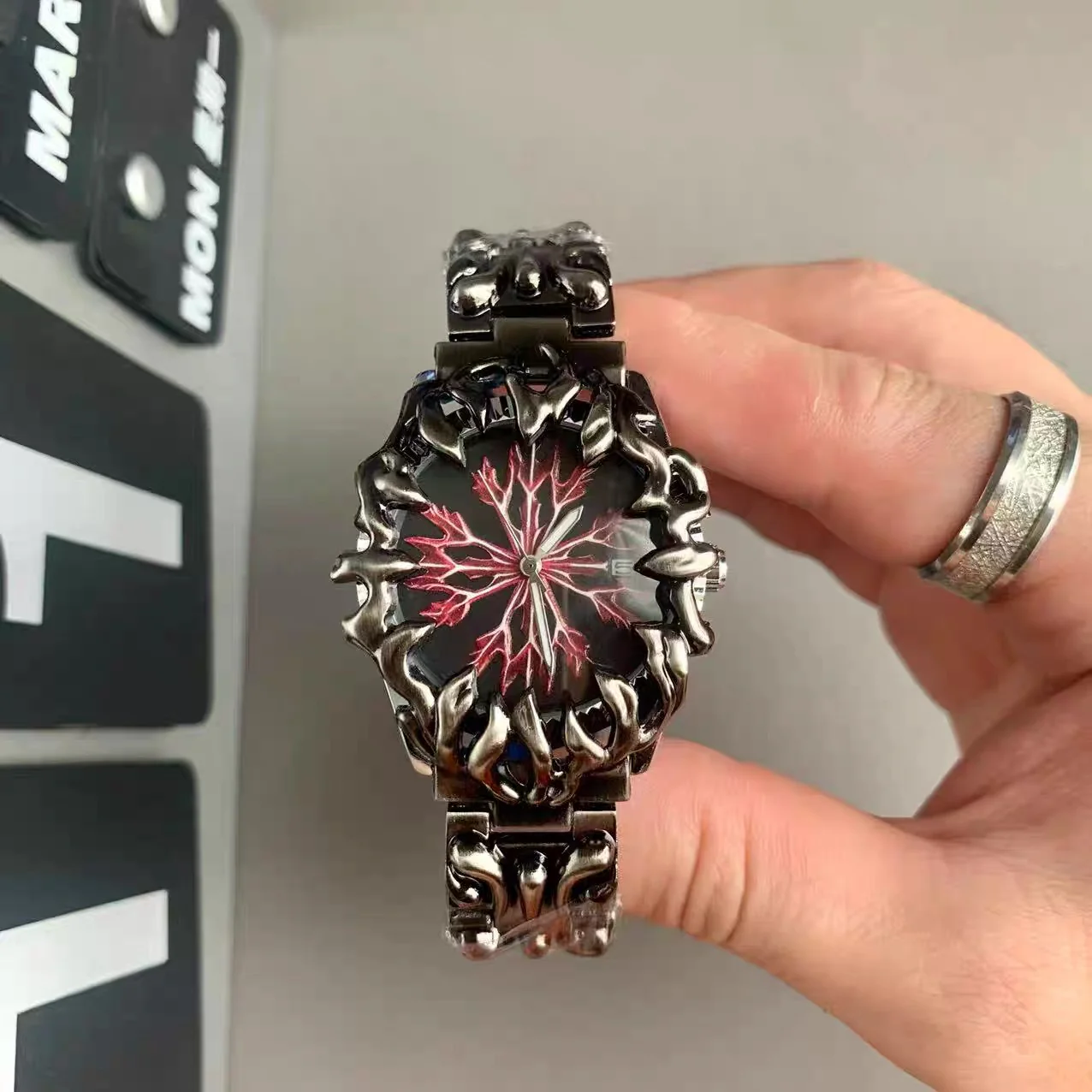 Crimson Vein Steel Watch - Image 2