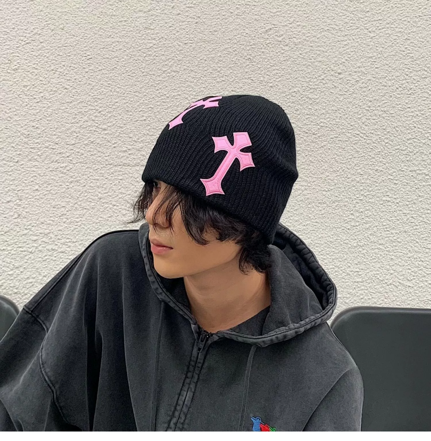 Cross Patch Knitted Beanie - Image 6