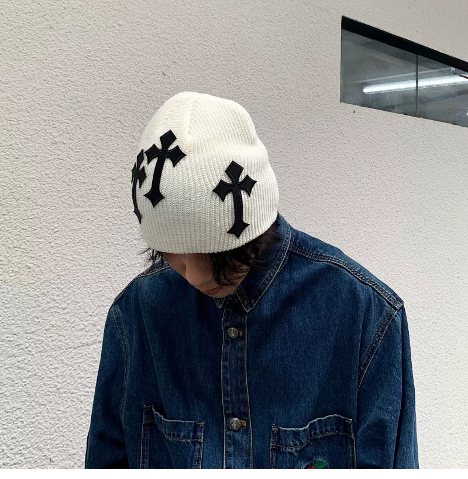 Cross Patch Knitted Beanie - Image 7