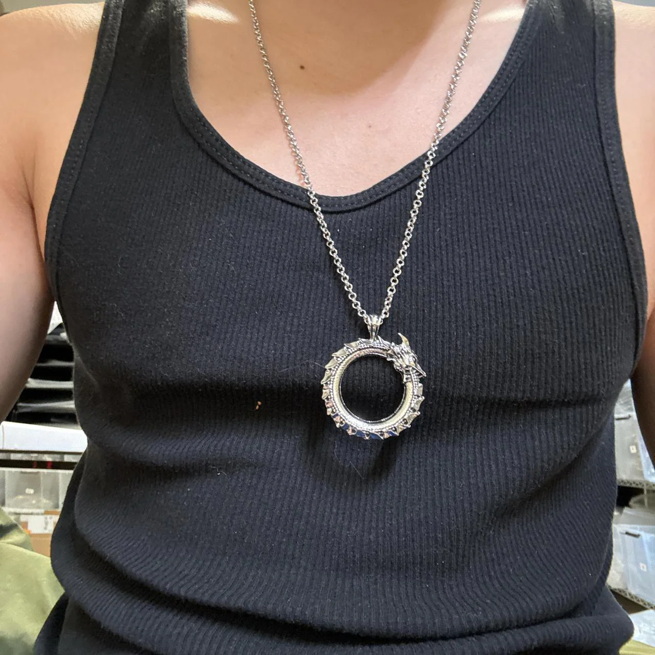 Dragon Ouroboros Ring Necklace - Image 5