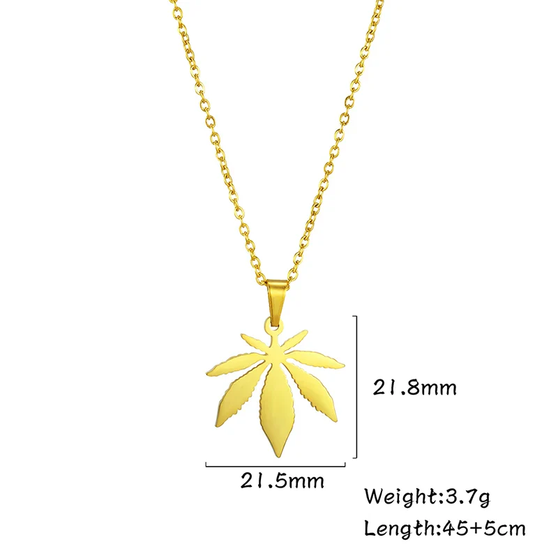 Mini Stainless Weed Necklace - Image 4