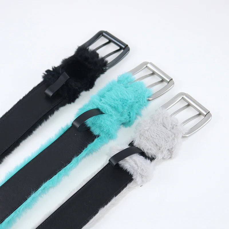 Plush Fur Grommet Belt - Image 4