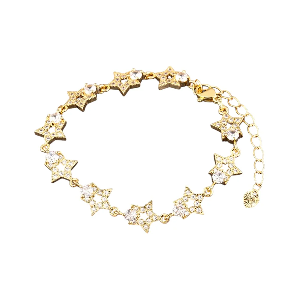 Rhinestone Golden Star Bracelet - Image 3