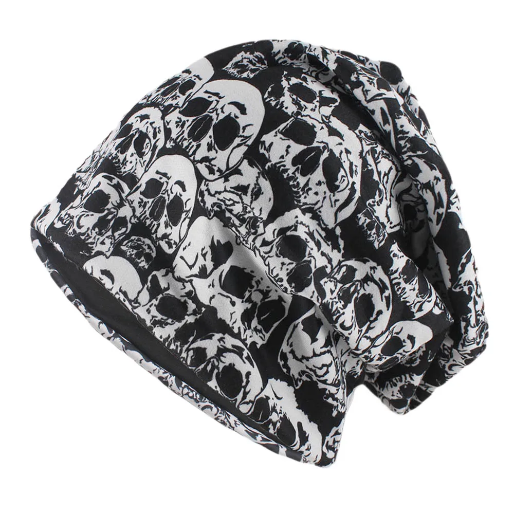 Skull All Over Print Beanie - Image 3